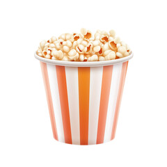 3D realistic popcorn bucket, transparent  background, png