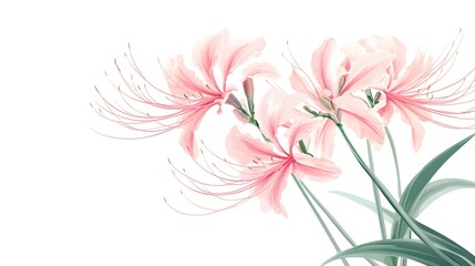 Obraz premium Delicate Pink Spider Lilies in Full Bloom