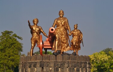 Statue of Shivaji Maharaj at Juhu Beach Mumbai 