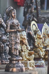 Metal Statue's of HIndu Gods on Display for Sale 