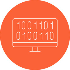 Computer Binary Code icon single vector illustration