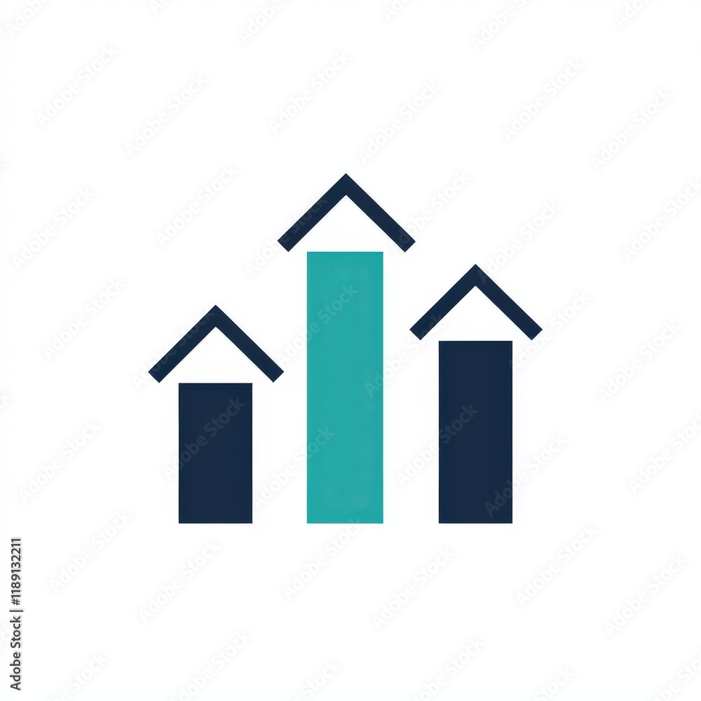 Aufkleber minimal vector illustration of upward pointing arrow for growth and progress