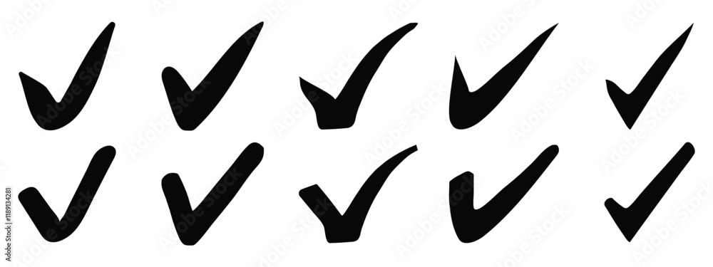 Poster check mark icons set. check marks symbol collection. simple check mark. quality sign icon. checklist