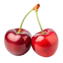 two cherries isolated on white background