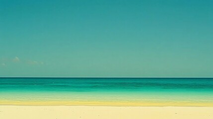 Serene Beachscape, Turquoise Ocean and Calm White Sand
