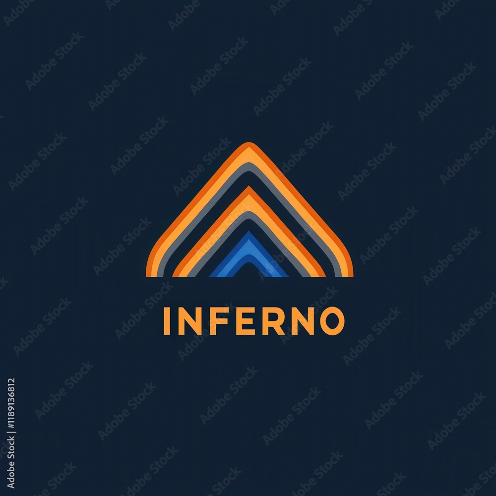 Poster modern logo design with sharp angular lines and vibrant color palette