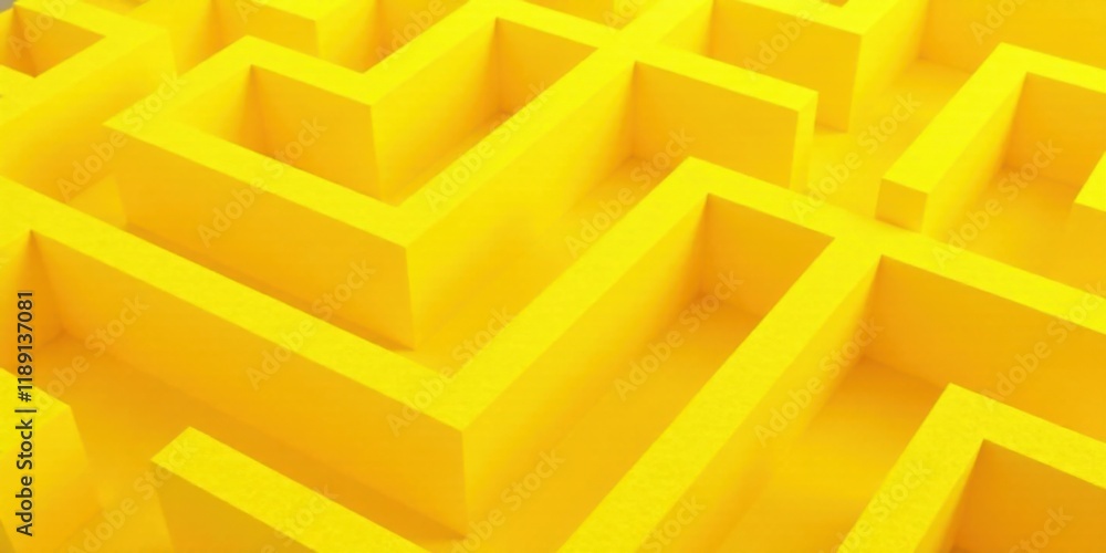 Fototapete abstract yellow maze a complex puzzle of pathways and choices