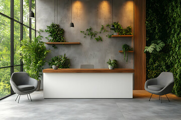 Modern eco-friendly office reception