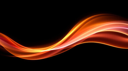 Glowing Streaks of Light on Dark Background