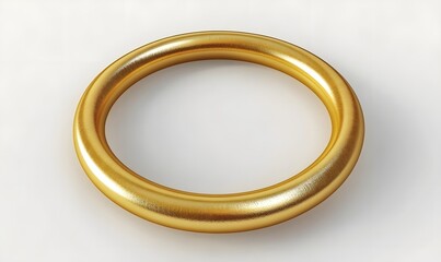 Golden ring, thick, smooth, isolated on white background.
