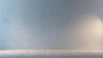 Minimalist interior room for business with a painted wall and wooden floor provides neutral background
