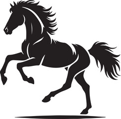 horse silhouette isolated on white