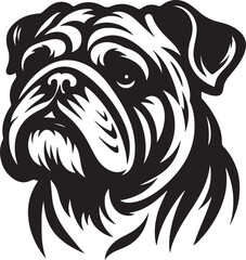 black and white bulldogs vector illustration