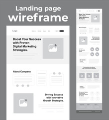 Digital Marketing Agency Landing Page wireframe Design