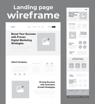 Digital Marketing Agency Landing Page wireframe Design
