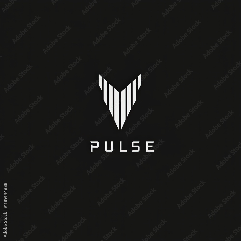 Aufkleber geometric logo design with sharp intersecting lines in black and white style