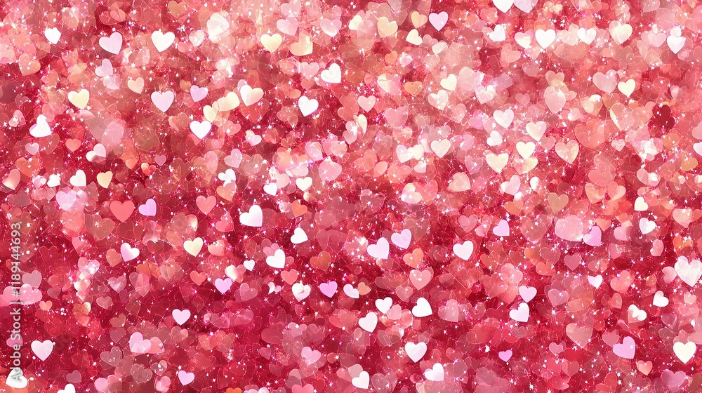 Poster pink sparkling abstract background with subtle heart patterns
