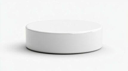 White Cylindrical Container on White Background