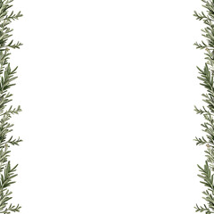 Obraz premium Elegant Botanical Frame with Lush Green Leaves and Floral Ornaments for Nature Inspired Decor or Design