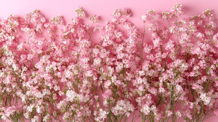 Fototapeta premium Delicate pink flowers create a vibrant backdrop in a serene floral arrangement