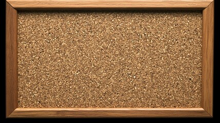Simple cork board with wooden frame displaying vacant space for notes and reminders