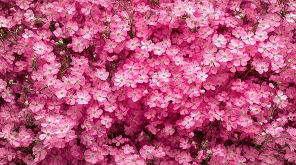 Delicate Pink Gypsophila Flowers in a Flat Lay Arrangement
