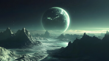 Naklejka premium A rising planet captivates with its beauty.