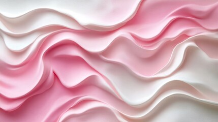Obraz premium Pink and White Silk Fabric Waves