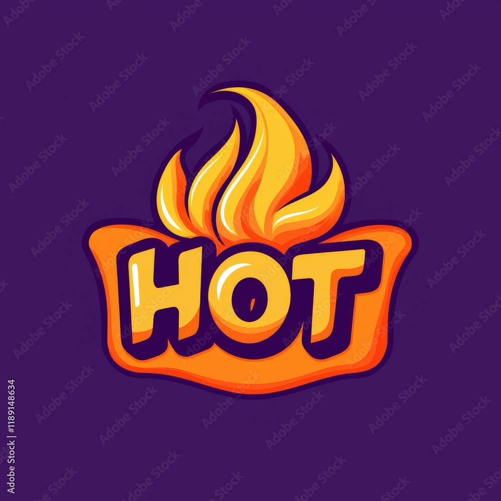 Poster vibrant abstract shape logo with fiery elements and bold text design