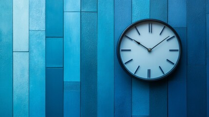 Blue Tones Clock on Textured Wall