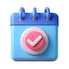 3D calendar icon with schedule symbol, Planning and time management, 3D illustration
