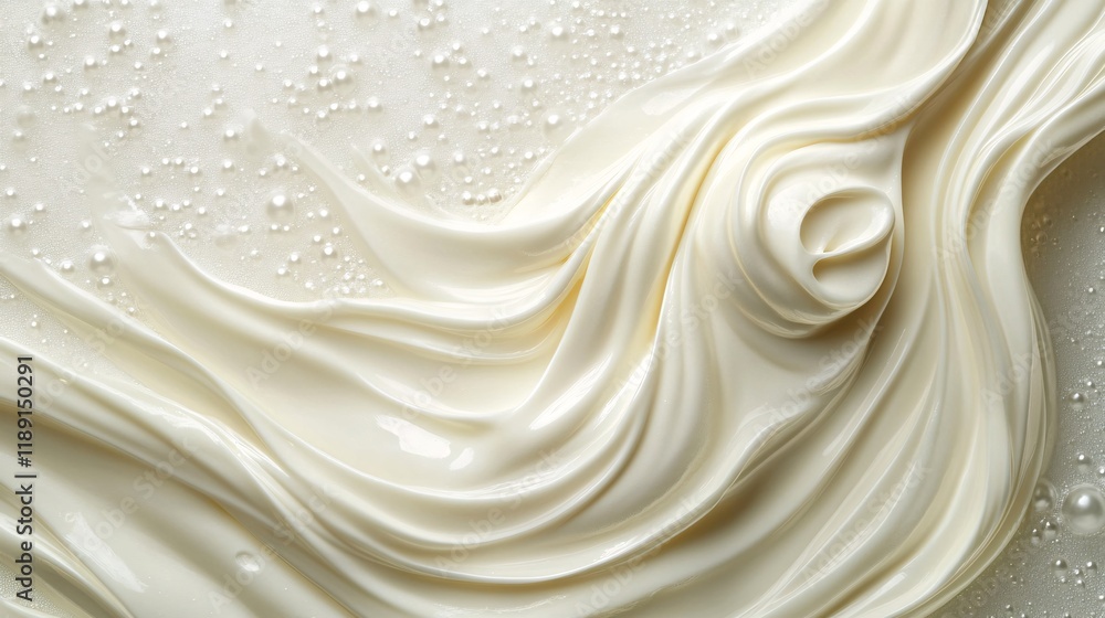Aufkleber creamy texture swirls and bubbles create an artistic display in a dessert preparation
