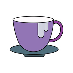 Hot Chocolate lineal color line icon with white background vector stock illustration