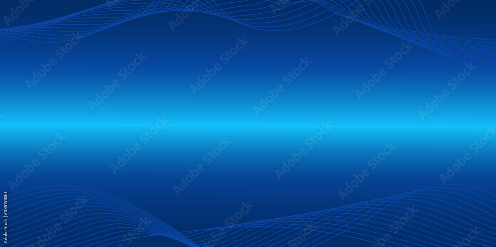 Poster blue line curve wave smooth technology abstract technology innovation concept vector background and 