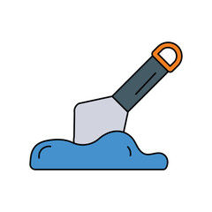 Icicle  lineal color line icon with white background vector stock illustration