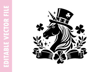 abstract floral design, saint Patrick's day vector design silhouette illustration