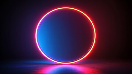 Obraz premium Neon Light Ring Glowing in the Dark