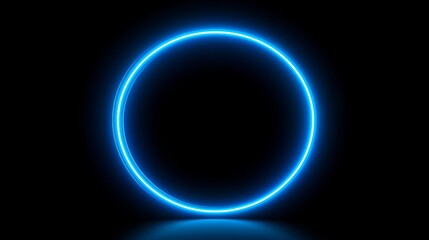 Obraz premium Glowing Neon Blue Circle