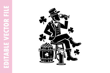 saint Patrick's day card with a child, saint Patrick's day vector design