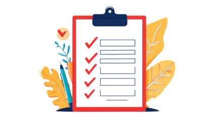 clipboard with checklist isolated on white background 