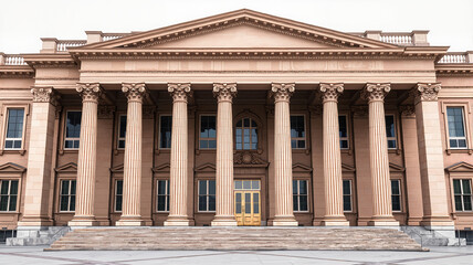 Naklejka premium Architectural antique building, classical design, grand entrance, historical monument
