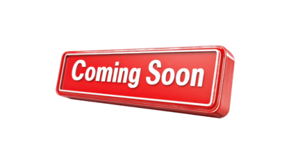 Coming soon announcement isolated on white background 