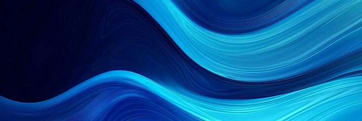 Fototapeta premium Abstract Blue Waves - Dynamic Flow in a Digital Art Background, Capturing the Essence of Movement and Fluidity in a Vivid and Modern Aesthetic for Creative Projects.