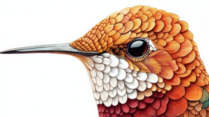 Fototapeta premium close up of a hummingbird with layered feathers