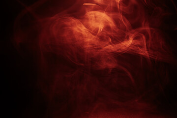 Abstract red swirling smoke patterns on a dark background, creating a fiery, ethereal, and intense atmosphere. Perfect for dramatic and artistic visual projects.