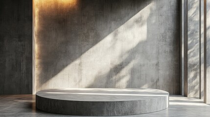 Minimalistic Concrete Platform in Sunlight