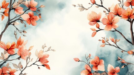 Cherry Blossom Watercolor Background