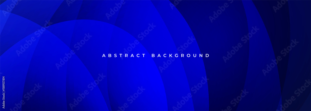 Poster blue abstract background with circles and curves. wide vector illustration modern graphic design ban