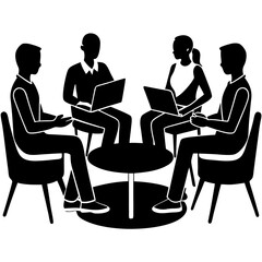 Colleagues Exchanging Ideas in Relaxed Environment team work office   