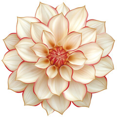 Fototapeta premium Stunning white dahlia flower bloom nature garden digital art vibrant colors top-down view floral beauty